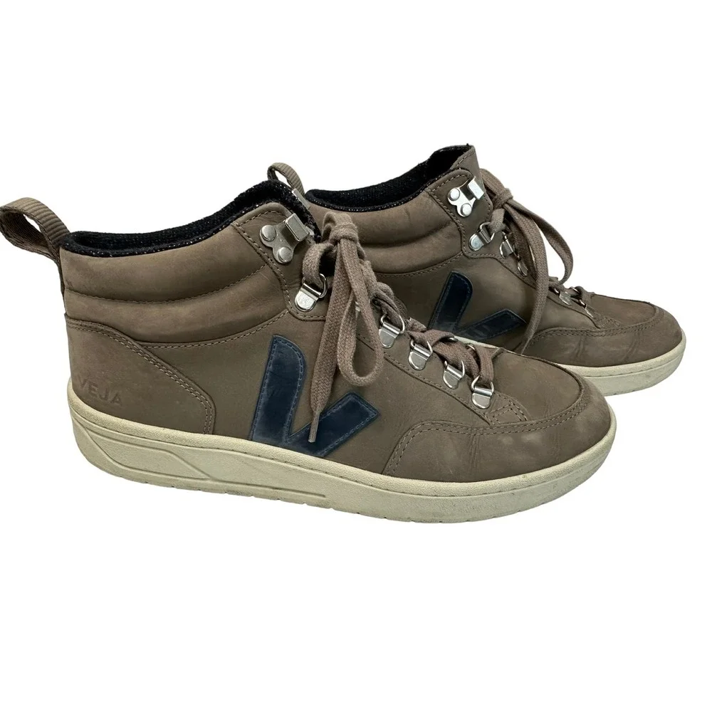 Veja Roraima Brown‎ Nubuck Leather High Top Sneakers Mens 7 Womens 9